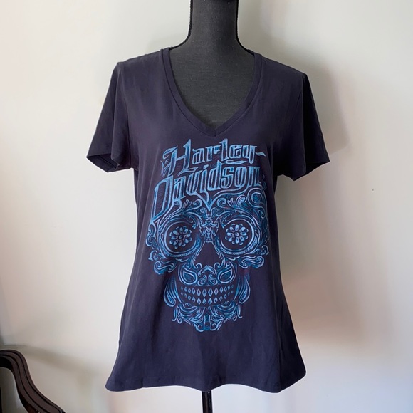 Harley Davidson women v neck top size XL